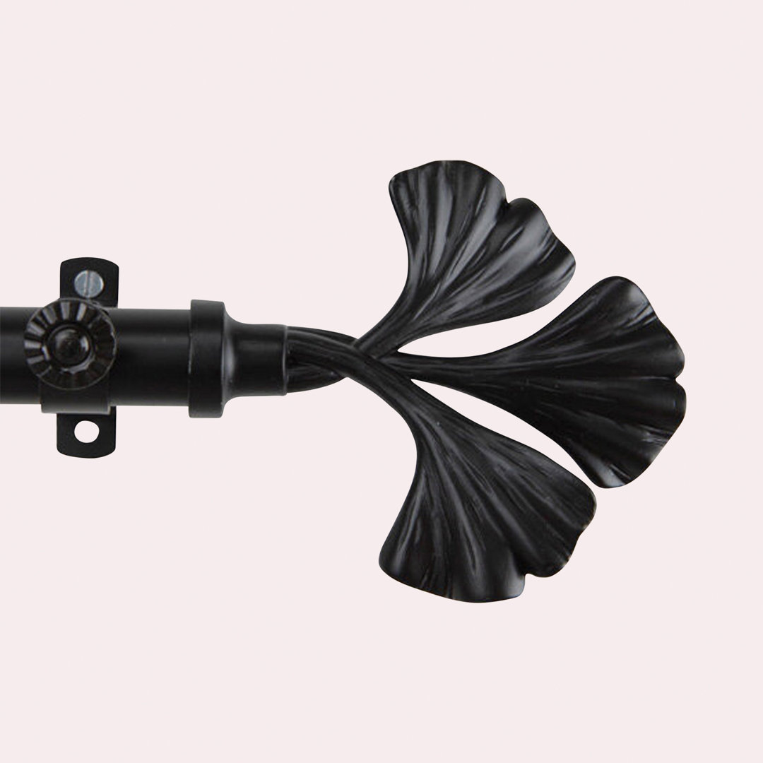 Steel Rod/Resin Finials Adjustable Bay Window Single Curtain Rod Kelly Clarkson Home