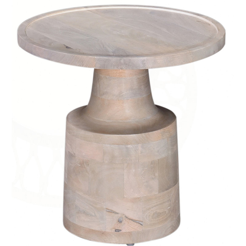 Table d'appoint en bois massif exquise avec base piédestal élégante pour le salon