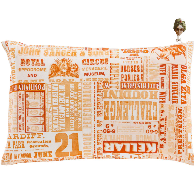 Mind Games Cotton Reversible Pillow Cover, 20" H x 20" W, Orange
