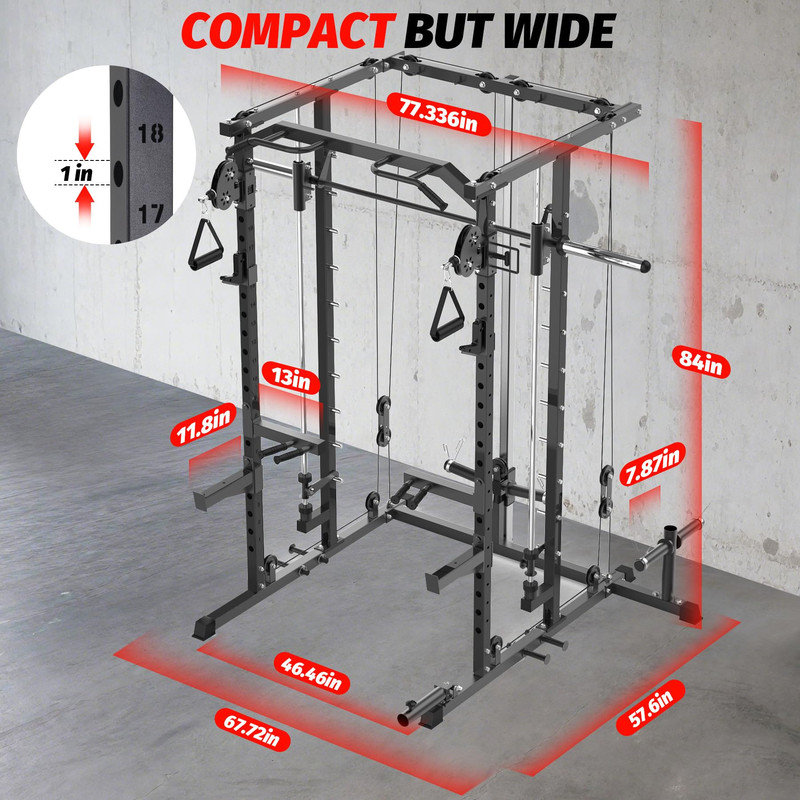Cage électrique avec support à poulie Smith