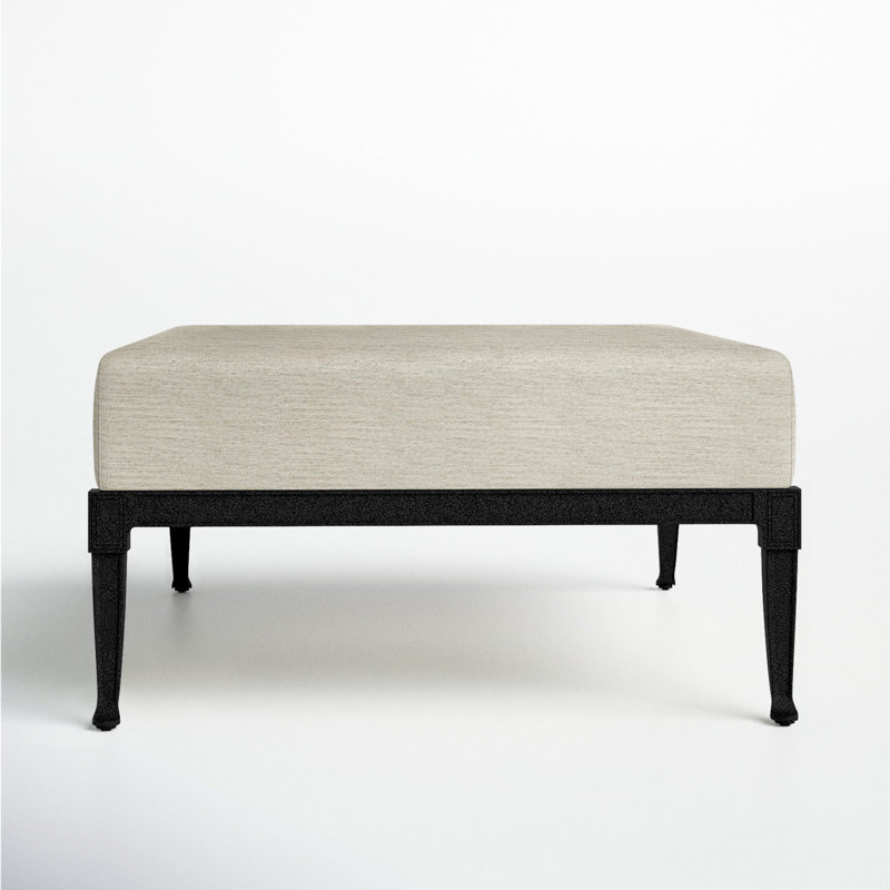 Wiltshire Outdoor Ottoman, Impact Vapor Gray Sunbrella®, Textured Black