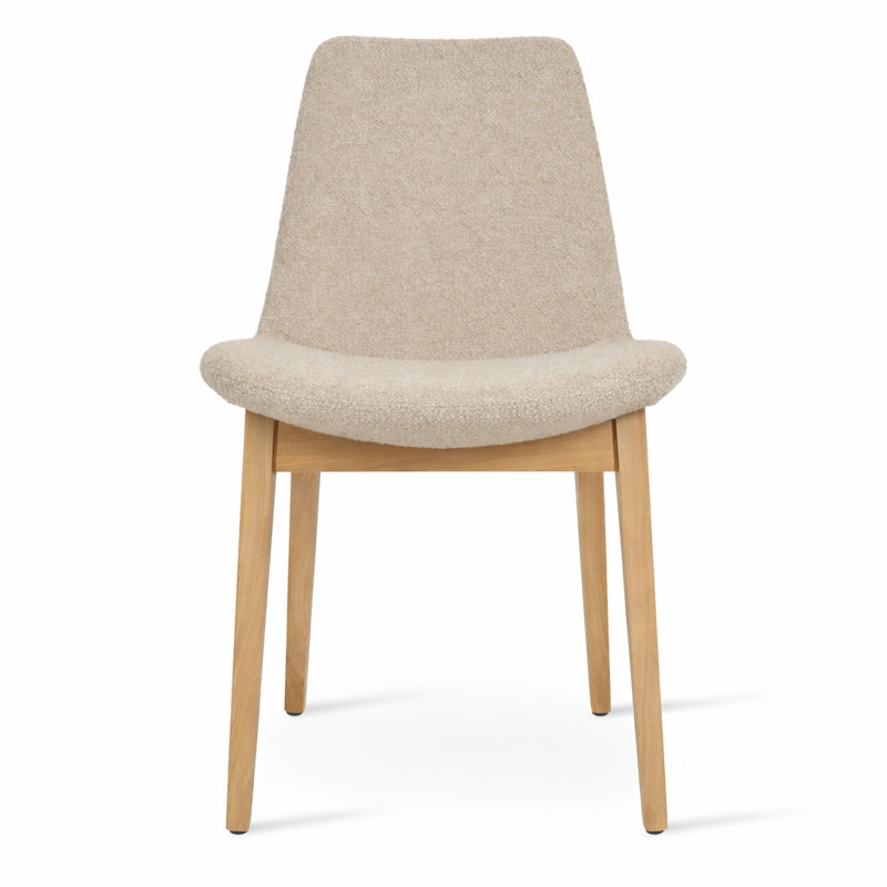 Eiffel Wood Dining Chair, Wenge, Beige Boucle