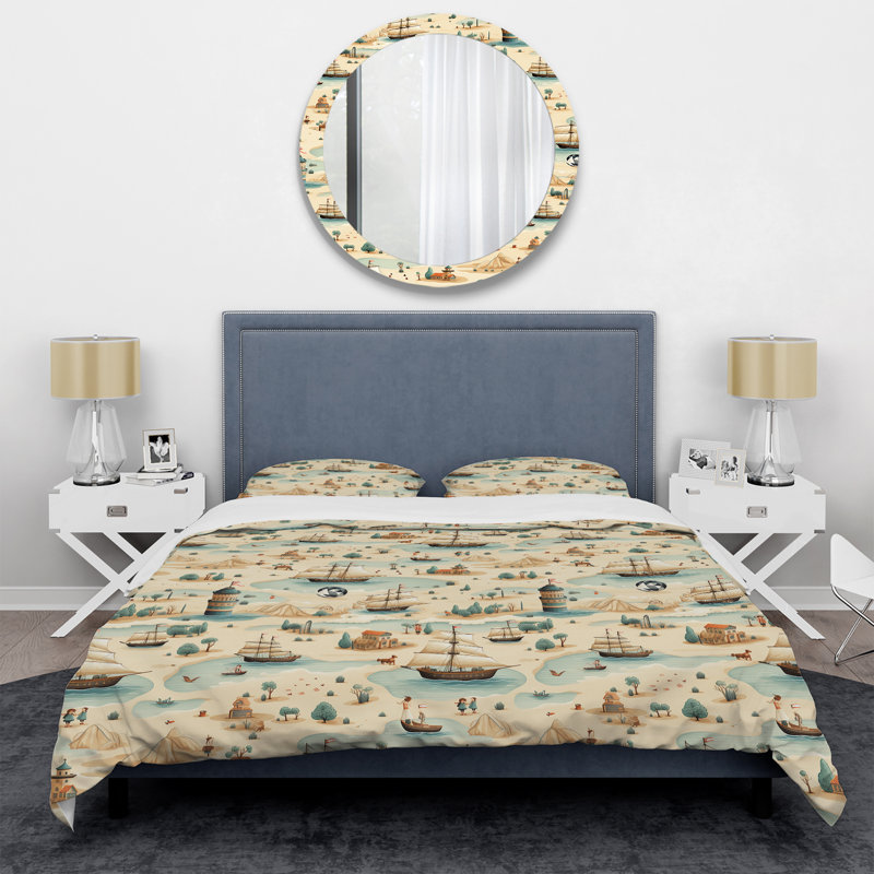 Literie Pirate Treasure Hunt I, Housse de couette simple + 1 taie décorative stan