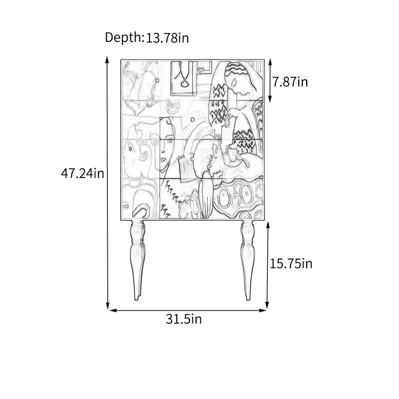 Armoire décorative en noyer avec plateau spacieux