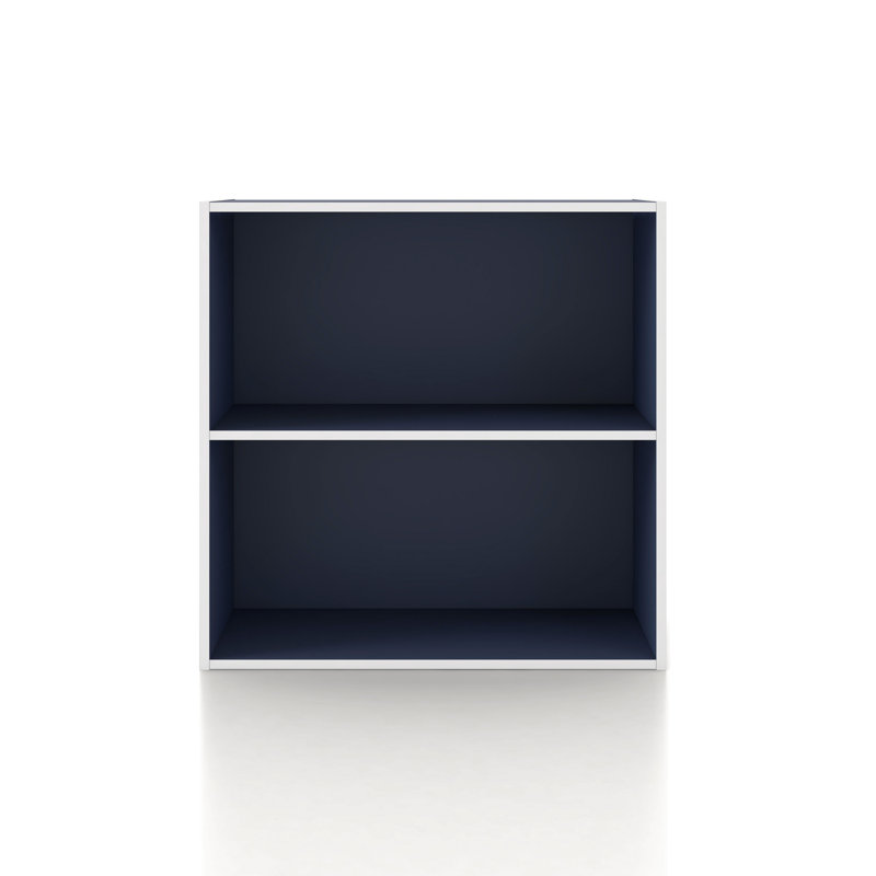 Bibliothèque de rangement modulable, Bleu acier, 2 tablettes