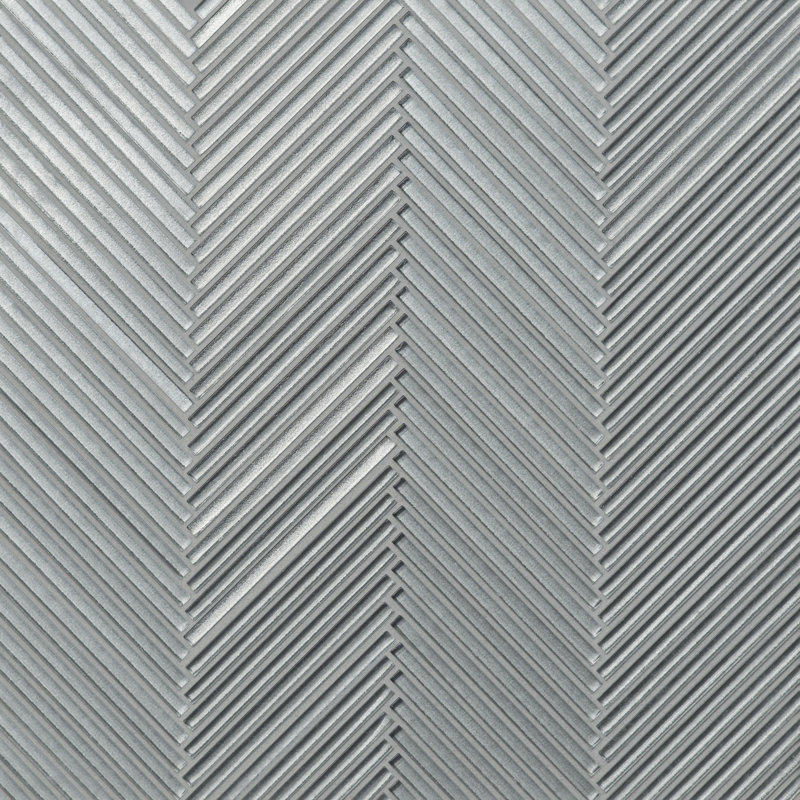 Kaikos 11" x 11" Glass Patterned Wall & Floor Tile, Silver