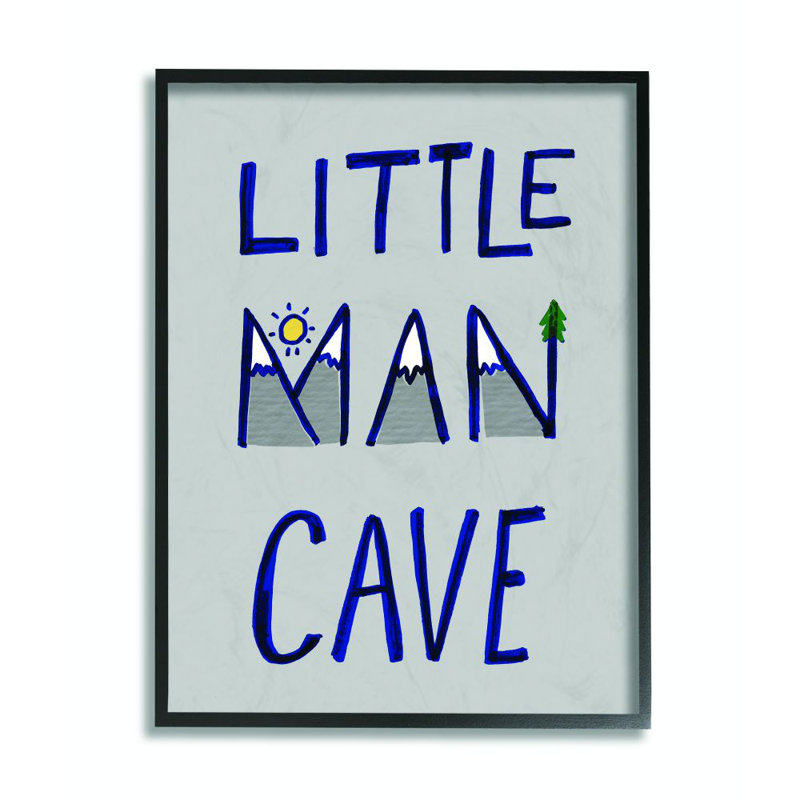 Décoration murale little man cave pour enfants Smeltzer, H 20 po x l 16 po x P 1,5 po, Giclée encadrée noir minuit
