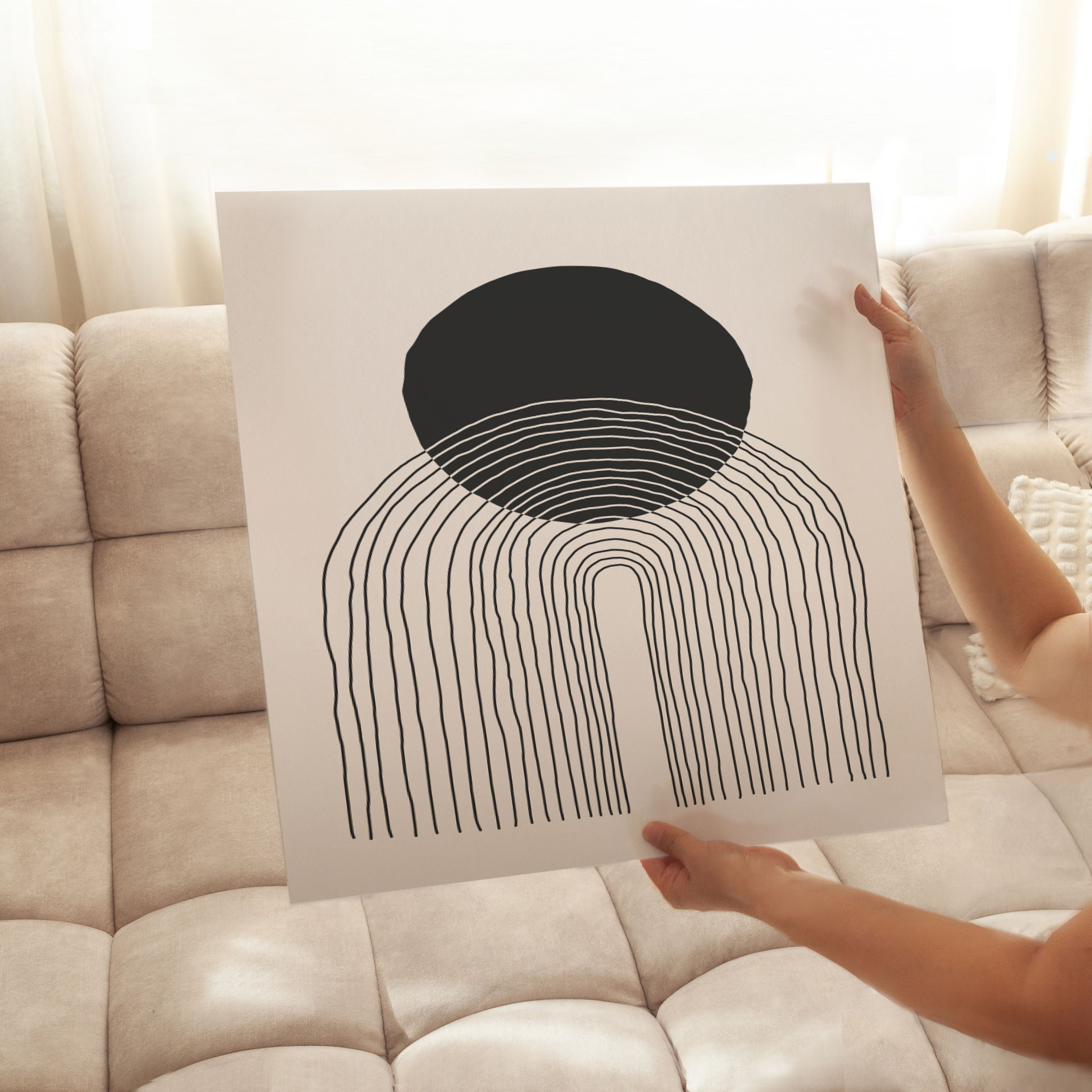 George Oliver Abstract The Sun Mid-Century Modern Unframed Art Print ...