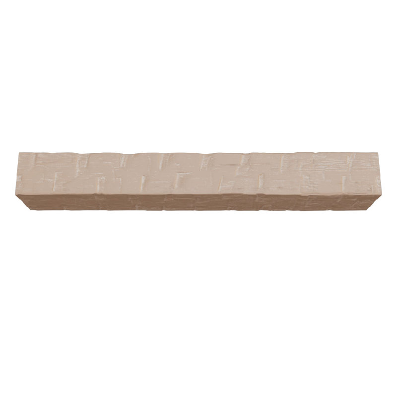 Reclaimed Axed Cut Heritage Timber Faux Wood Fireplace Mantel, Vanilla Chai, 7.5" H x 78" W x 9.5" D