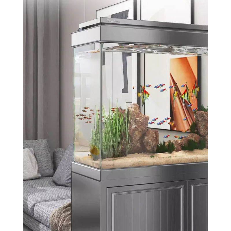 Élégant réservoir d'aquarium écologique à grande échelle, Gris, 119 gallons (H 60 po x l 50 po x P 16 po) 