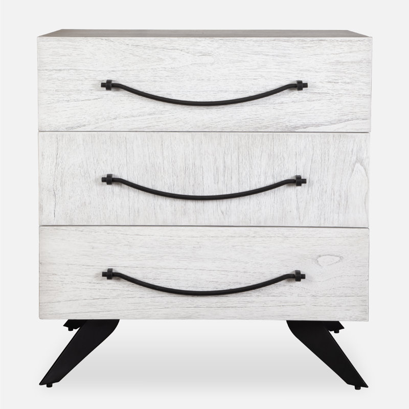 Marek 3 Drawer White Chest