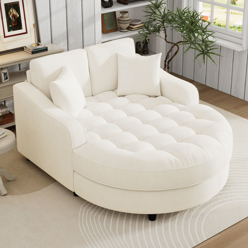 Canapé-lit moderne de 51 po, Chenille beige