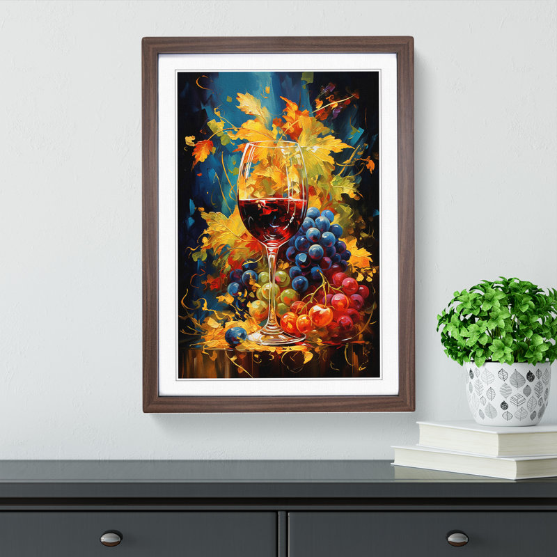 Wine Expressionism - Framed Print, Walnut, 64cm H x 46cm W x 2cm D