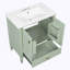 Meuble-lavabo autoportant avec 1 tiroir et 2 portes à fermeture douce avec rangement pour porte-129028535