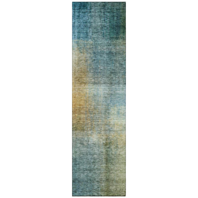 Tapis d'intérieur / extérieur bleu lavable Hue 