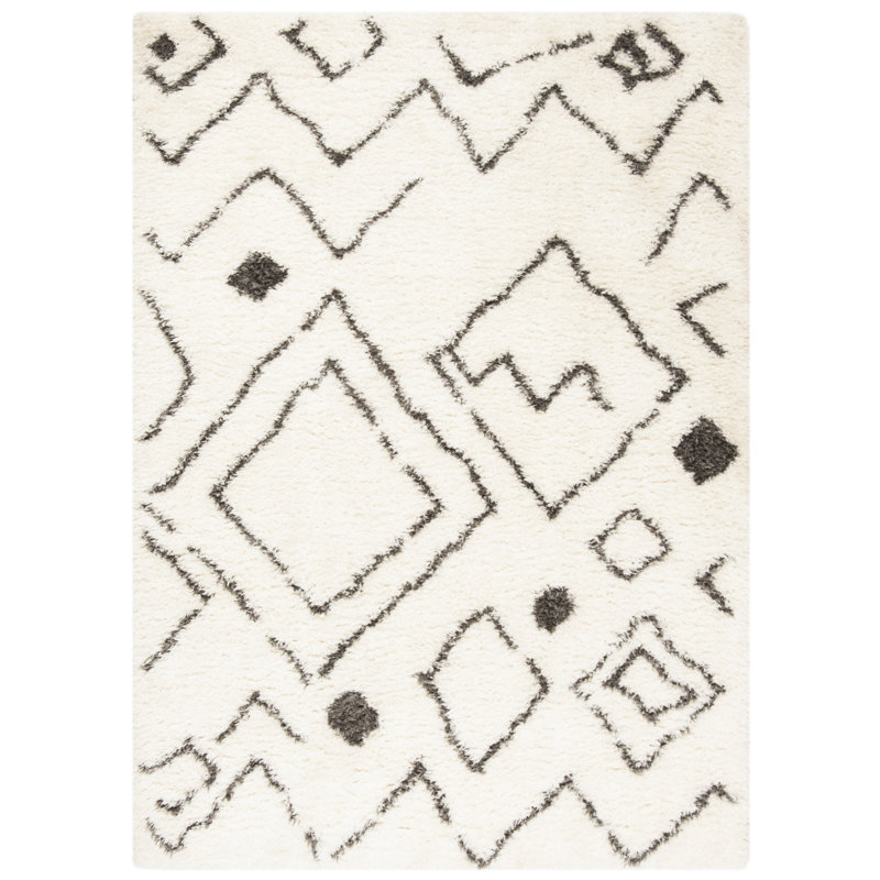 Tapis ivoire/gris anthracite Casperson, Rectangle 5 pi 3 po x 7 pi 6 po