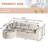 104.92" Corduroy L-shaped Compression Couch Sectional Sofa with Comfortable Chaise-1165655678