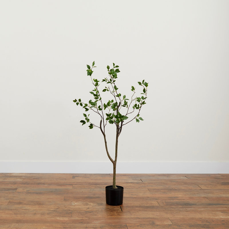 Faux Foliage Tree in Pot, 48" H x 16" W x 4" D