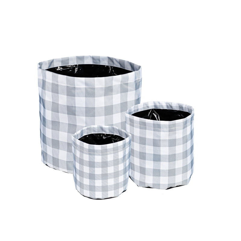 Ensemble de cache-pots en plastique 3 pièces, gris