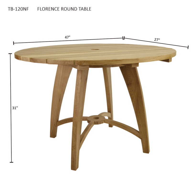Cadense Outdoor Round Teak Coffee Table