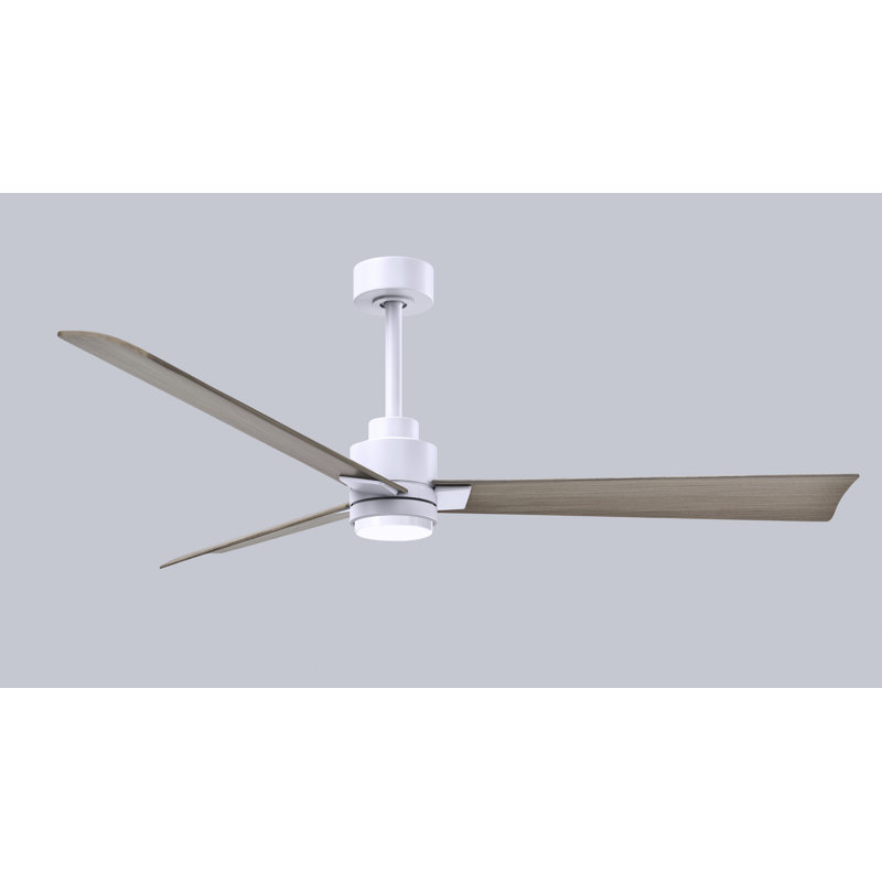 Ventilateur de plafond Alessandra, Ton bois de frêne gris, Blanc mat, 56"
