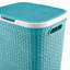 65L Large Laundry Hamper with Lid – Plastic Rattan Effect Laundry Basket for Dirty Clothes Storage – Space Saving Washing Basket with Handles-1526672691