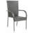 vidaXL Dining Chair Set of 6 Grey PE Rattan, Powder-Coated Steel-1062948800