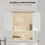 Armoire murale moderne avec 2 portes, tablette réglable et rangement compact pour salle de bain