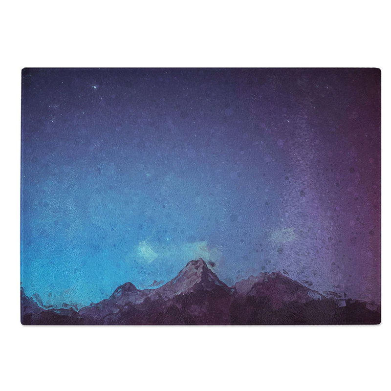 Tempered Glass Stars Above the Mountains in Nepal Chopping Board, 39 cm W x 28.5 cm L