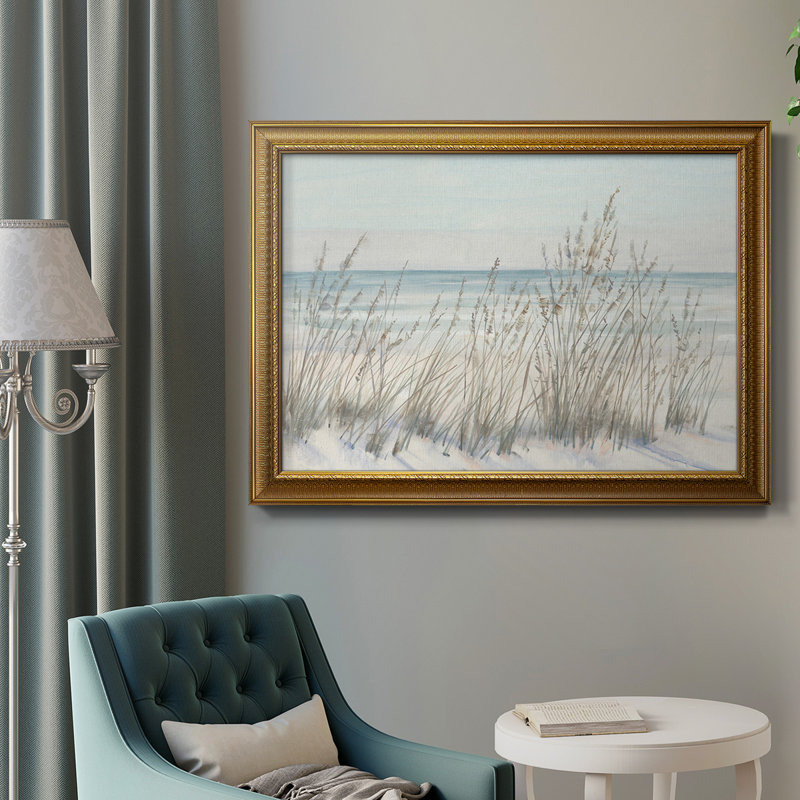 Toile encadrée de qualité supérieure Beach Grass II - prête à être accrochée, L 16 po x H 20 po x P 2,5 po, Doré