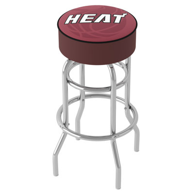 Swivel Upholstered Counter Stool with Metal Frame