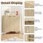  Armoire décorative de coin à 2 portes, armoire de rangement avec multiprise encastrée et tablette réglable, meuble de coin peu encombrant pour le salon, la cuisine et la salle de bain