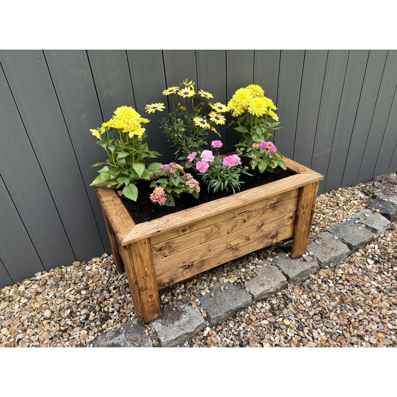 Gennoviva Handmade Wood Planter Box, 16.5cm H x 32.5cm W x 32.5cm D