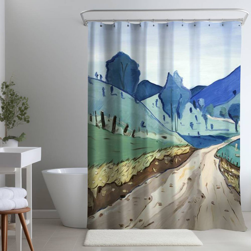 Shower Curtain LA136 – Polyester Shower Curtain, Dye Sublimation Print, 71" W × 74" L