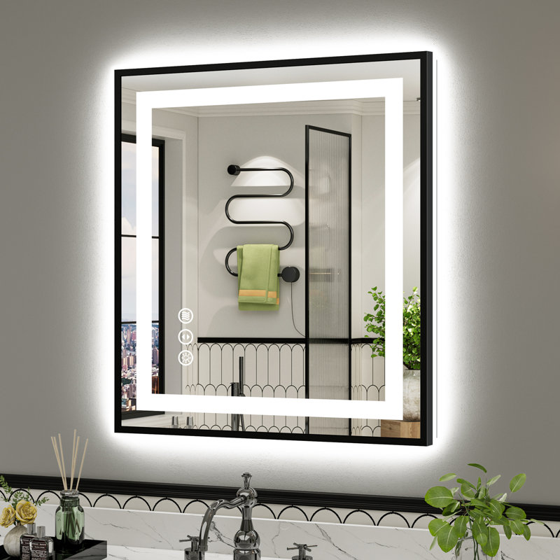 Miroir de salle de bain Matte, Rectangulaire, 32 po x 28 po