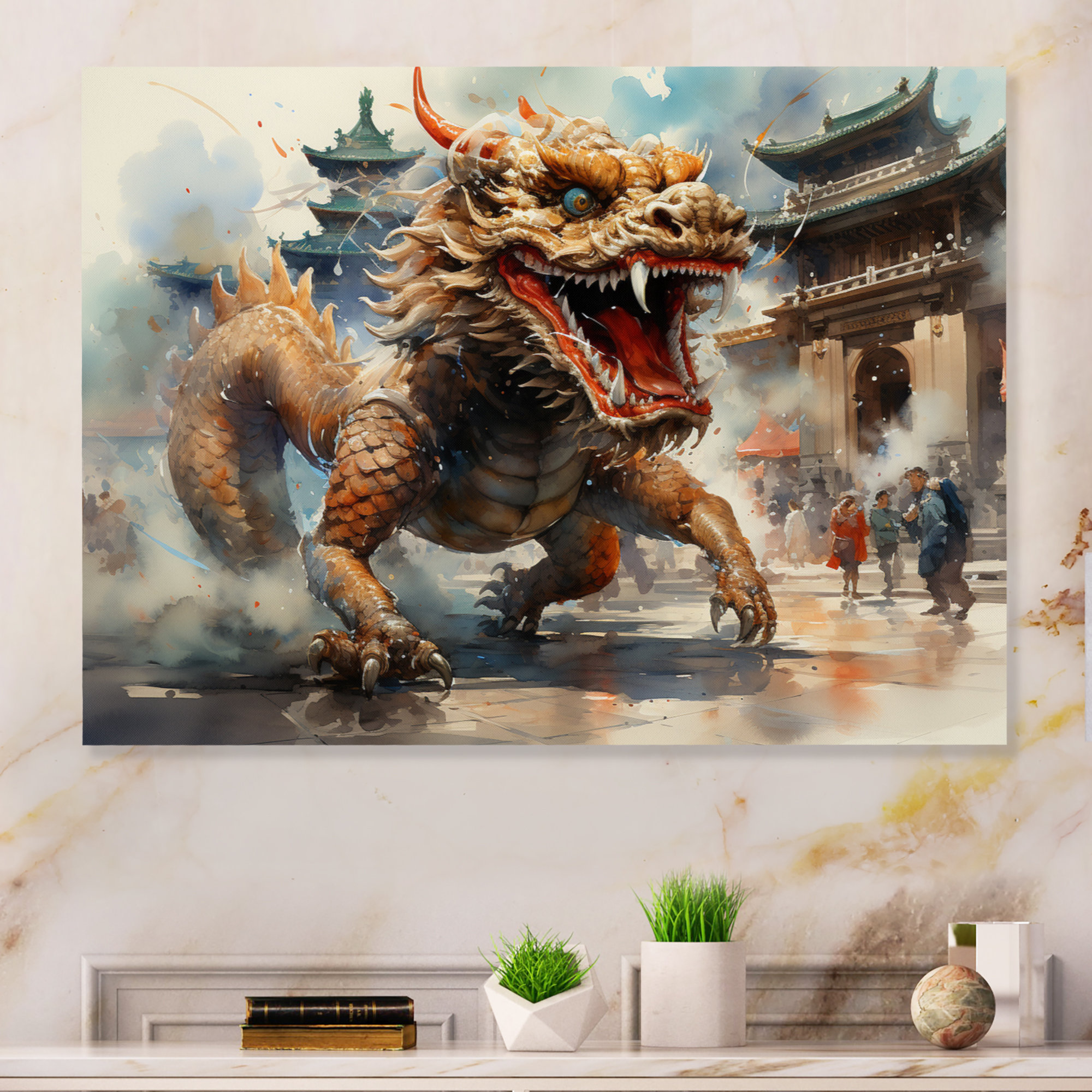 Bungalow Rose China Art Golden Dragon I On Metal Print | Wayfair