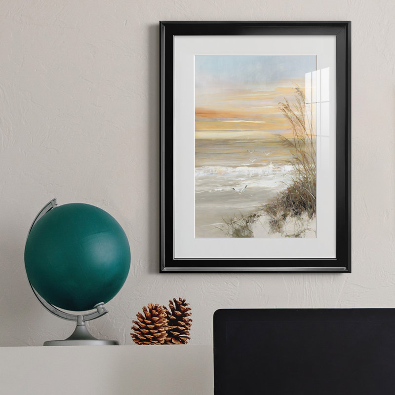 Summer Solstice - peinture encadrée, Papier avec cadre noir, H 24,5 po x l 18,5 po x P 1,5 po, Blanc mat