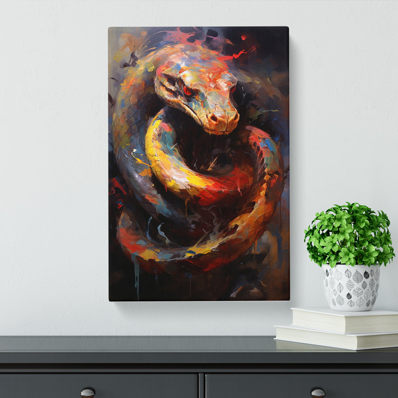 Snake Gestural - No Frame Print, 76cm H x 50cm W x 3cm D