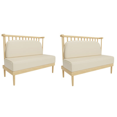 Banc rembourré en similicuir de style japonais