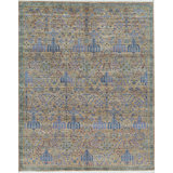 Hand Woven Silk and Wool Geometric Area Rug