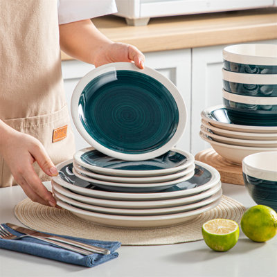 32-Piece Dinnerware Set, Stoneware Tableware Plate Set, Service For 8