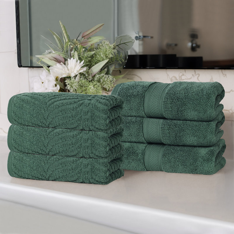 Débarbouillette en coton jacquard Fruitville, Vert forêt
