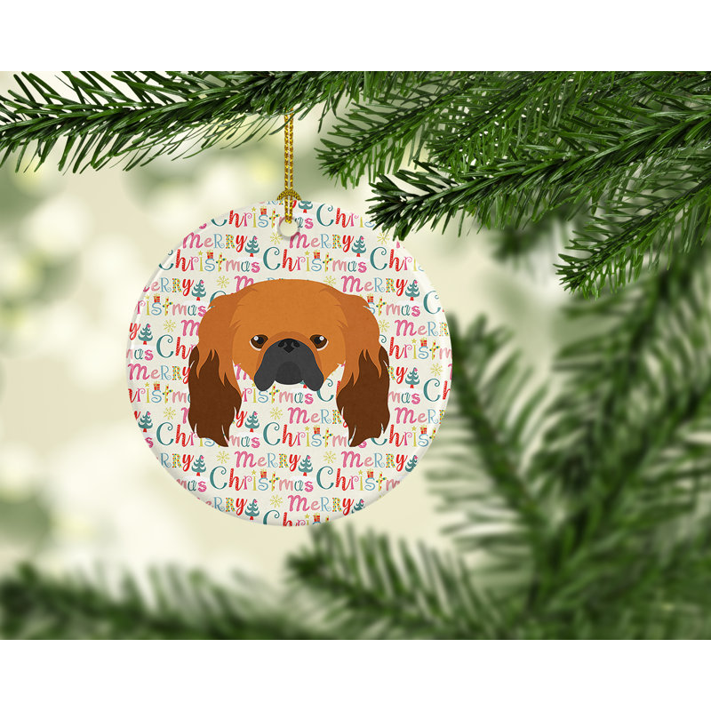 Ornement suspendu Pekingese Merry Christmas