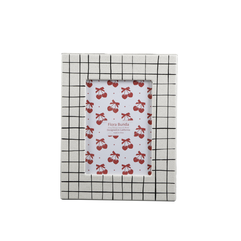 Checker Line Ceramic 5x7 Tabletop/Wall Frame