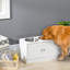 Gamelles surélevées pour grands chiens, station d'alimentation avec support et rangement, blanche, 60 x 30 x 35,5 cm-76020897