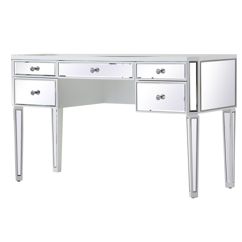 Cosmo 52'' Glass Top Console Table, White