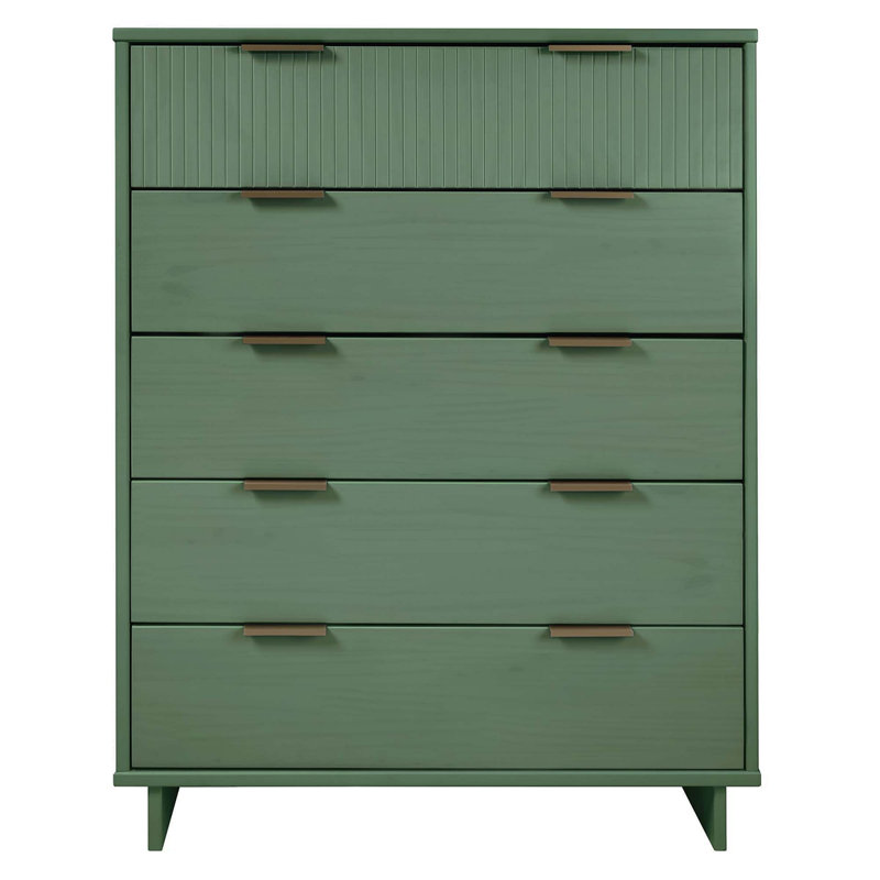Commode 38 "en vert sauge Granville (5 tiroirs), Vert sauge