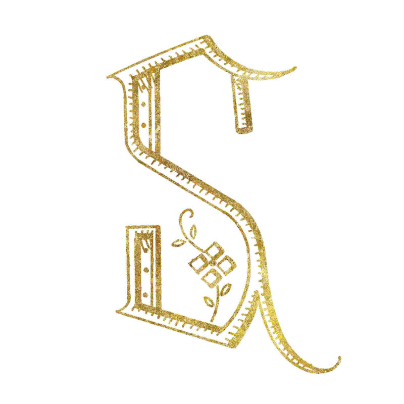 Impression sur toile tendue «French Sewing», lettre S, H 12 po x l 12 po, Non, Toile tendue