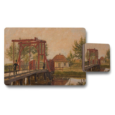 Vintage Bridge Landscape Placemats And Coasters Set