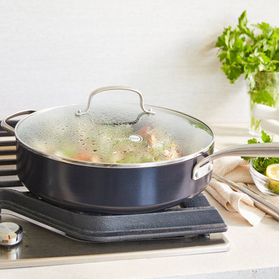 Poêle à sauter en céramique antiadhésive 5 pintes avec couvercle GreenPan SearSmart